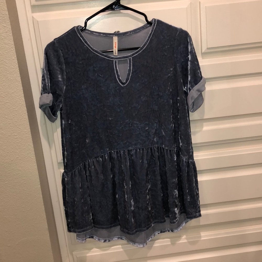 orange creek Velvet Peplum Top